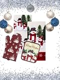 Christmas Kitchen Dish Towels, Oven Mitt and Pot Holder Decor Snowman - Set of 4