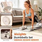 22LBS Adjustable Dumbbell Set with 4 Weights Levels for Women Men - Image 4