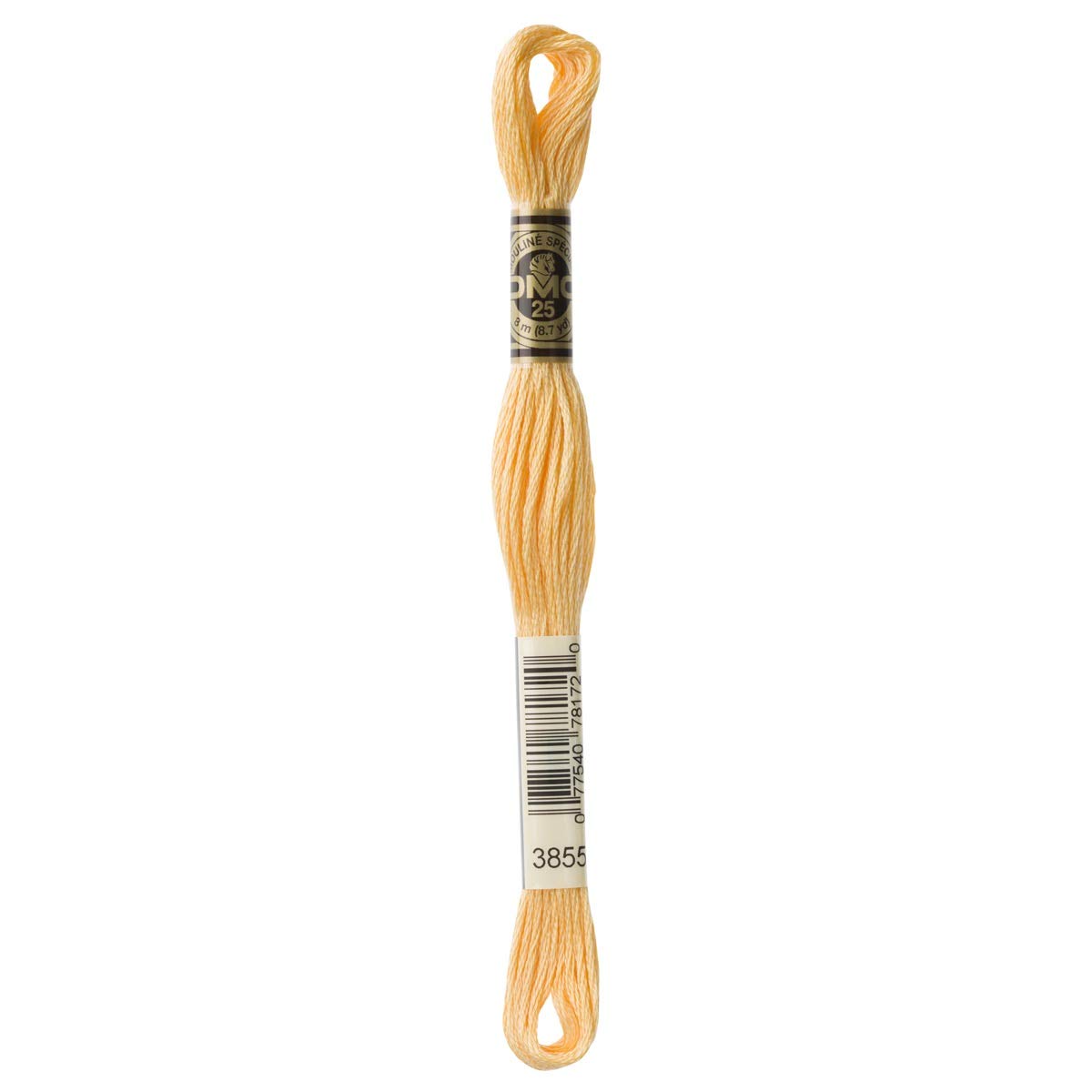 DMC Embroidery Floss Mouline Stranded Cotton Thread for Hand Embroidery and Sewing - Colour No: 3855-12 x 8m Skeins