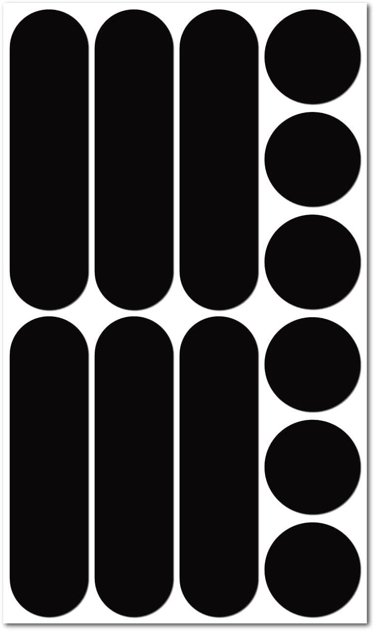 Éco MULTI, 12 retro reflective stickers kit, Night high visibility safety, Universal adhesive for Bike/Stroller/Buggy/Helmet/Motorbike/Scooter/Toys, Black