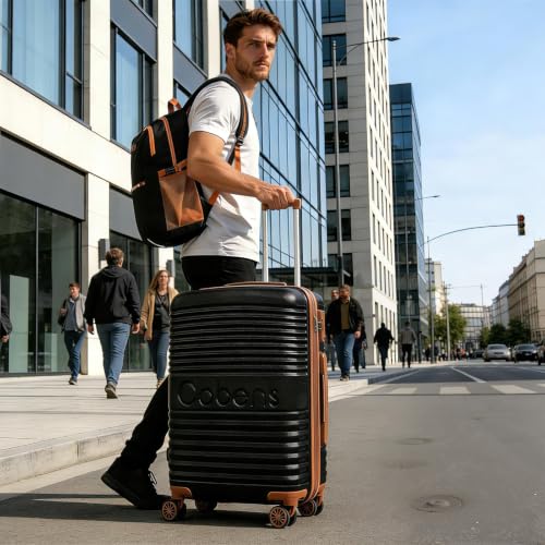 Image of Carry-on Luggage 22x14x9 Airline Approved, 3 Piece Luggage Sets, Black