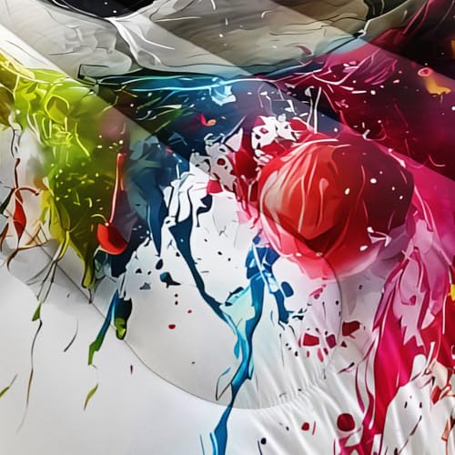 Image of Soccer Comforter Queen Size,Sport Kids Comforter Set,3Pcs Bedding Set Printed Comforter with 2 Pillowcases,Down Alternative,Soft and Lightweight,for All Seasons
