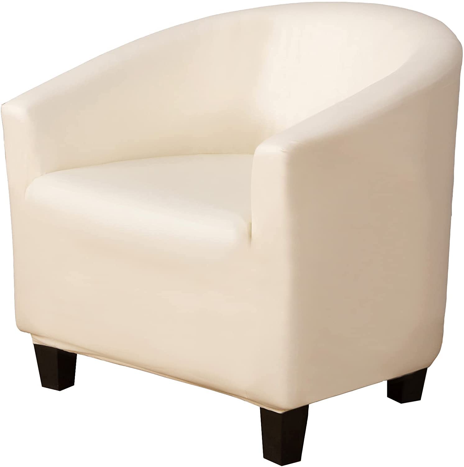 Konsilsa Stretch Club Chair Slipcover, Waterproof PU Tub Chair Cover Armchair Chair Slipcovers with Elastic Bottom (Color : A, Size : Club Chair)