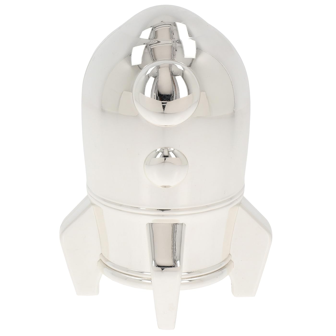 Shudehill Giftware Space Rocket Moneybox Silver Silver Rocket Money Box – Space-Themed Coin Bank With Fins & Portholes – Fun Gift For Kids & Astronaut Fans
