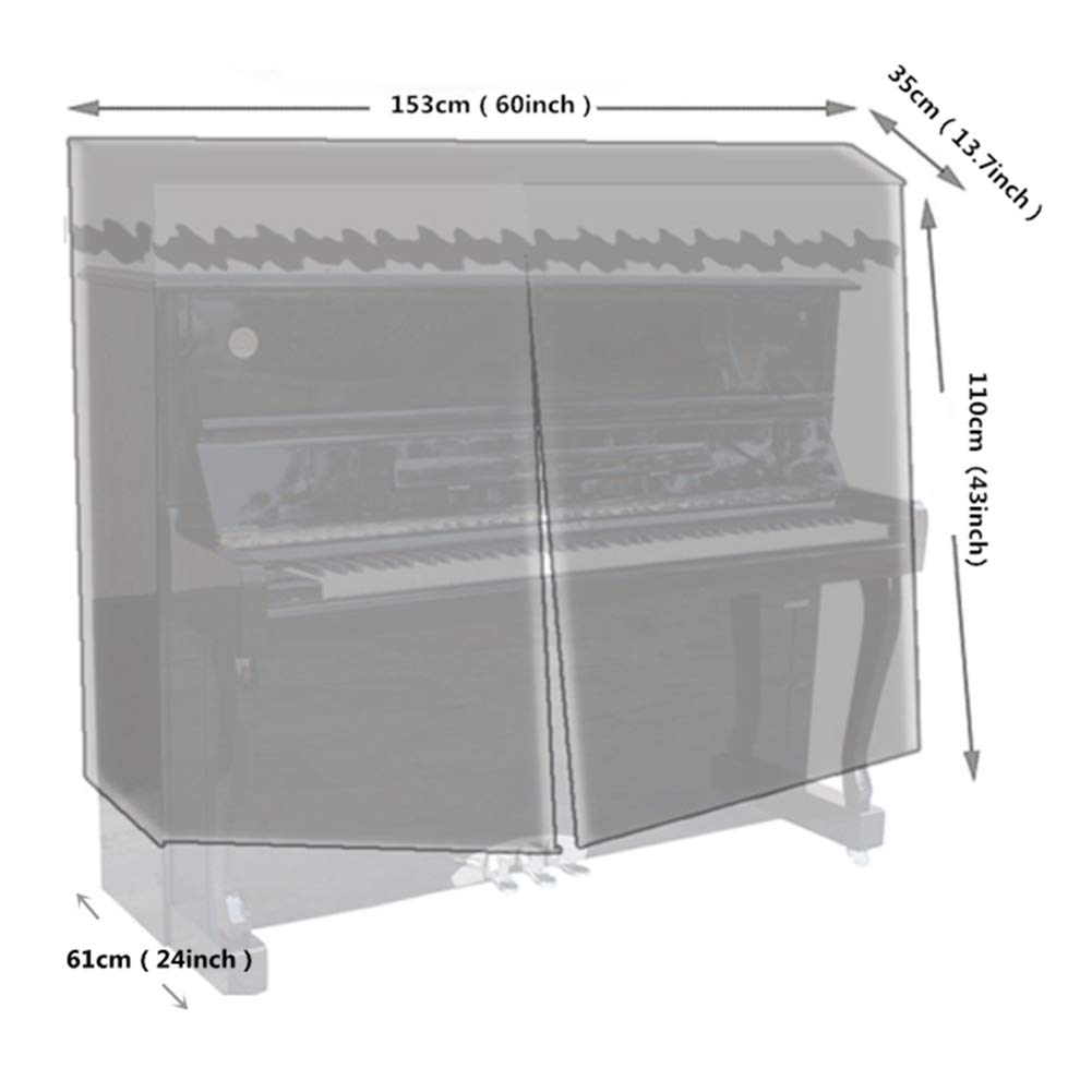 KIMISS Cubierta De Piano Vertical Cubierta De Piano Vertical Cubierta De Piano Vertical Completa De Poliéster Protección contra El Polvo para El Sol Tela Impermeable Protección para