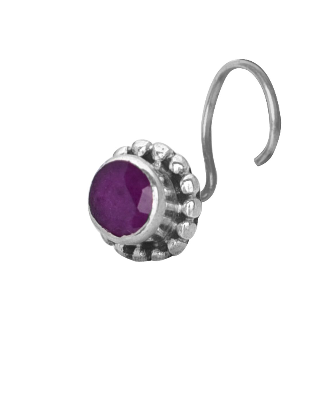 92.5 Sterling Silver Precious Stone Handmade Small Nose Pin/Stud with wire in For Women and Girls. Piercing required | With Certificate of Authenticity | Gift For Loved Ones-image-22