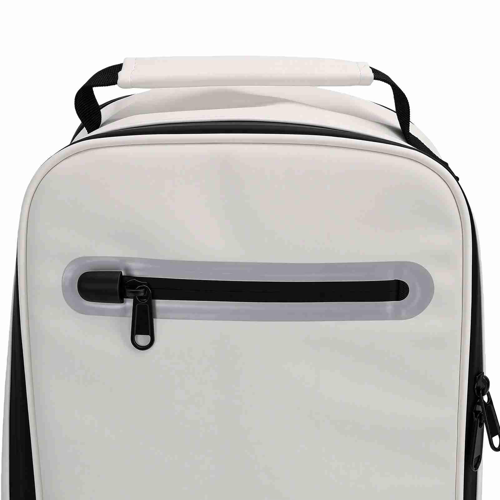 Reise-Schuhtasche, Geräumige Tragetasche mit Reißverschluss für Golf und Sport, Belüfteter Organizer aus Weißem PU-Leder mit Griff
