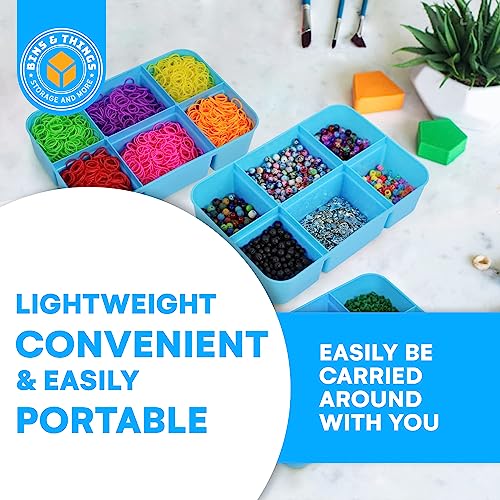 Bins & Things Stackable Storage Container With Organizers - 2 Trays - Blue - Craft Storage/Craft Organizers And Storage - Bead Organizer Box/Art Box Organizer - Art Storage Box & Craft Box Organizer #TOP1