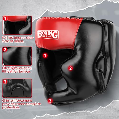 image for YORWHIN Boxing Headgear, Boxing Gear Equipment Training Sparring Safet