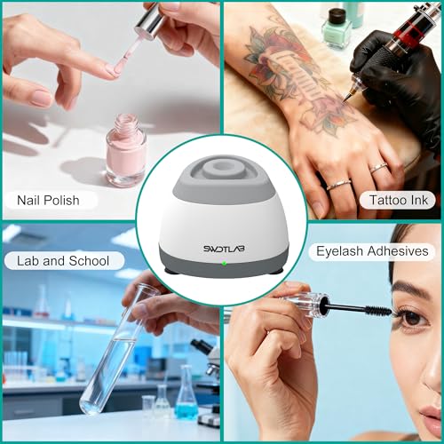 Image of Mini Vortex Mixer with Touch Function for Lab Nail Polish (Grey) | 3s Fast Mix DC Brushless Motor, Touch Auto-Stop, Anti-Slip Quiet, Compact Portable, for Nail Lash Glue Lab Paint Tattoo Ink