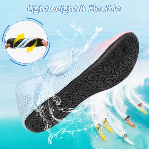 Image of Water Shoes for Women Men Barefoot Beach Swim Aqua Socks Summer Wide Slides Sandals Quick Dry Pool River Sea Sock Shoes