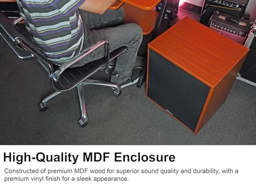 Image of Rockville Rock Shaker 15 inch Classic Wood Powered Subwoofer Home Theater