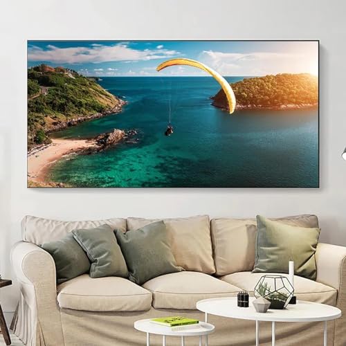 Paysage parachutiste volant toile déco pour habiller un grand mur vide sans se ruiner - 4