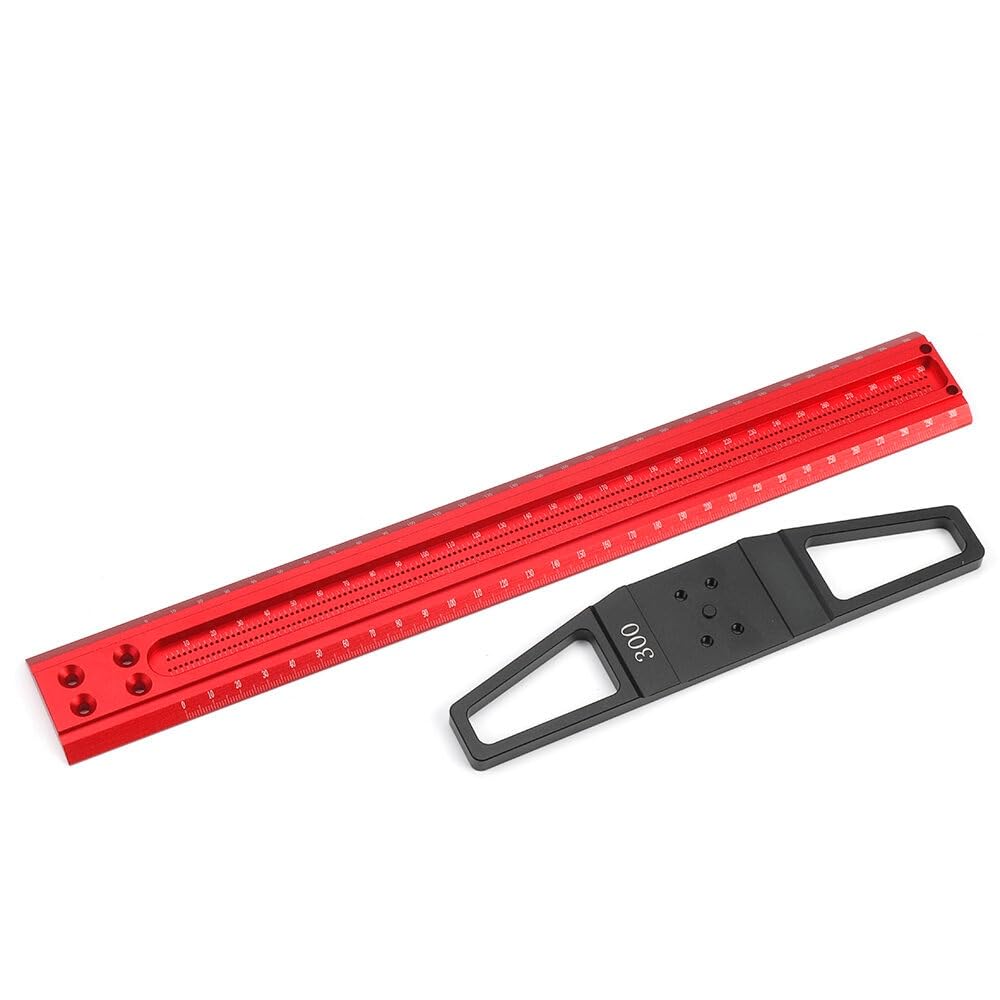 VIDOO Marcador Línea Precisión TS Carpintería Regla T Aleación Aluminio Calibre Marcado Posicionamiento Agujeros-600mm
