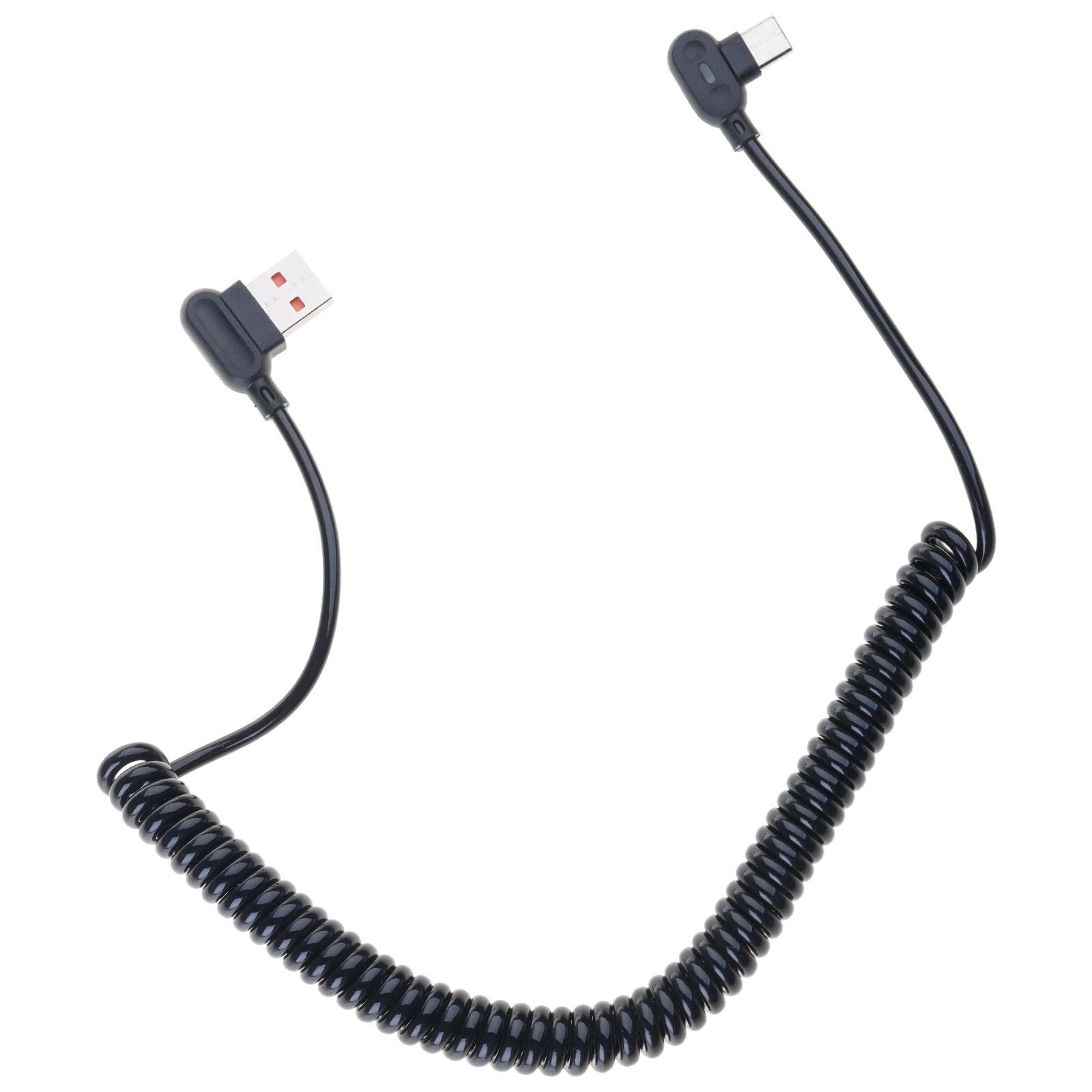 Jazuaiao Fast Charges USB C Cable Reversible Coiled Cord Strong Angled Connectors Twist Without Fast Charging Data Line Short Spring Mobile Charging Cord