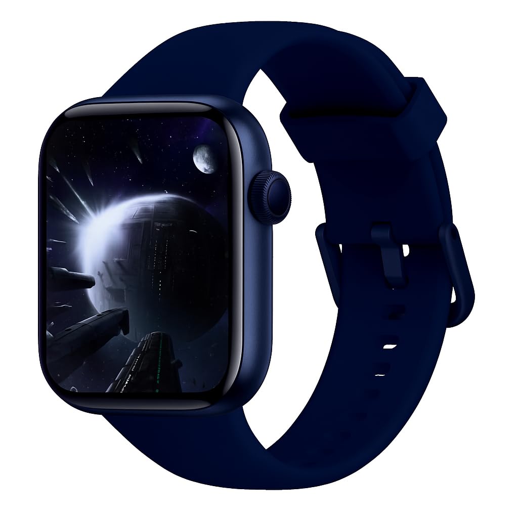 AcclaFit Montre Connectée Homme Femme avec Appels Bluetooth, Écran 1.85" HD Smartwatch Sport (140+ Modes), Cardiofréquencemètre, Moniteur de Sommeil, Étanche IP68 pour Android iOS-Abyss