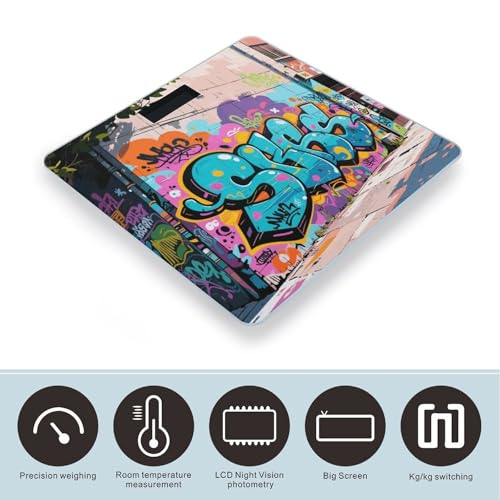 Báscula Digital para Baño Street Graffiti 400 Lb LCD miniatura 3