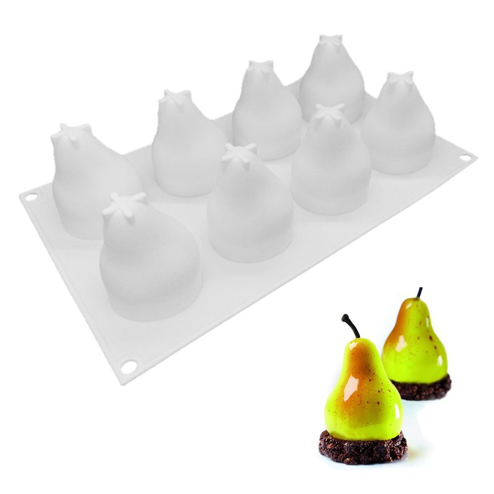 Silicone Pear Shape Cupcake Molds - Nonstick Bakeware for Fondant Chocolate Cakes, Wedding Cookies & DIY Decorating