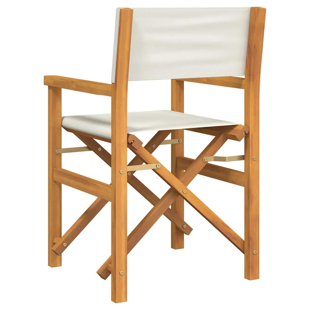 Brokky Sedia da Regista Pieghevole Crema in Legno Massello di Teak|Sedie da Regista Poltrona Pieghevole in Alluminio Sedile Portatile Leggero Poltroncina Mare Spiaggia Camping Campeggio
