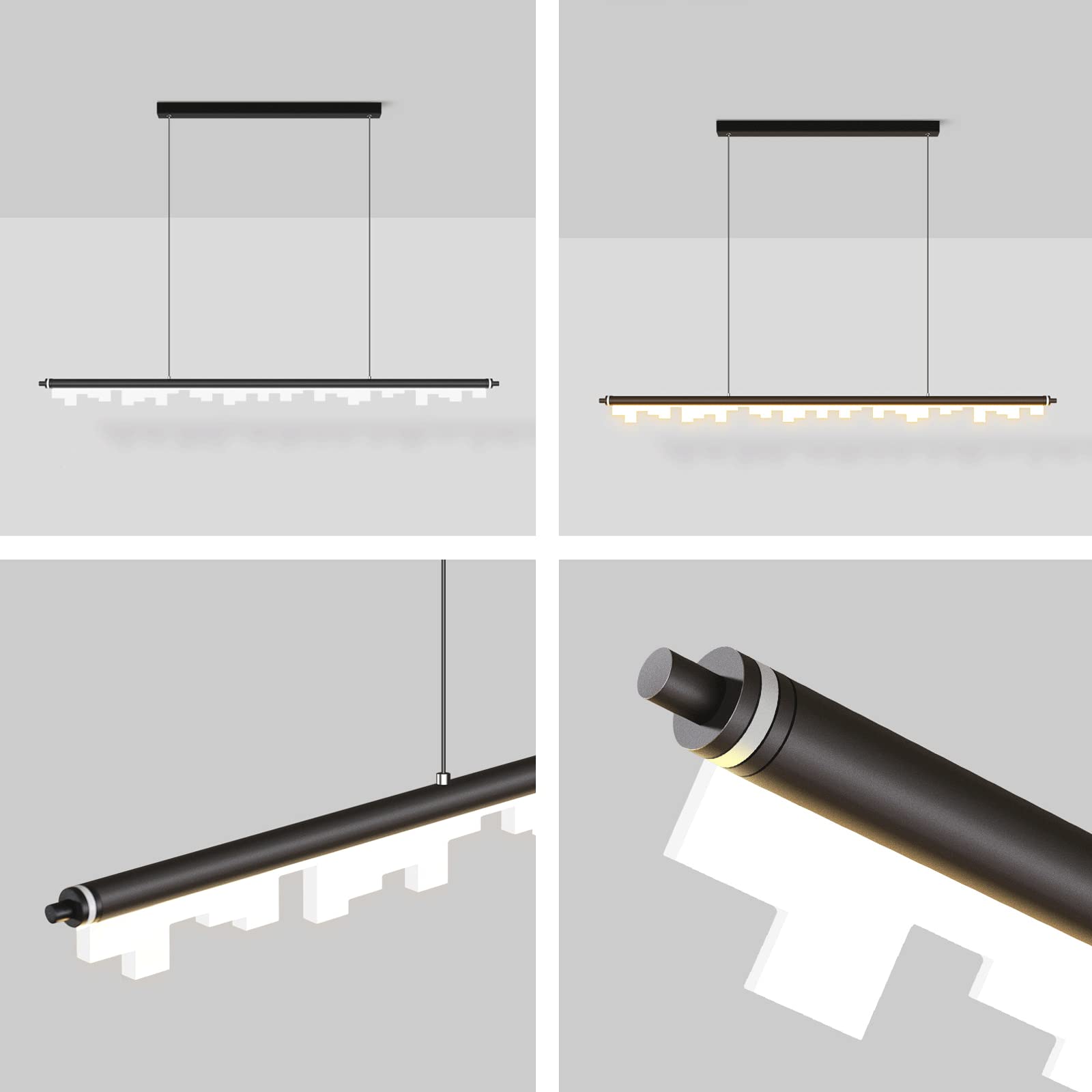 Liniowa metalowa lampa wisząca z akrylowym dekoracyjnym kloszem oświetleniowym, jadalnia z długim paskiem światła wiszące, nowoczesna lampa wisząca LED 19W na wyspę kuchenną, proste żyrandole