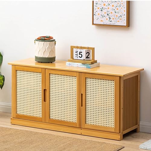Pouf de rangement en bambou et rotin au design authentique et durable