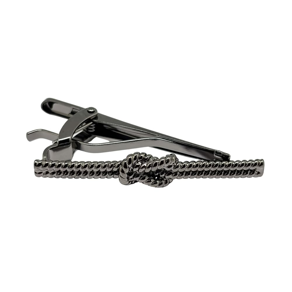 the tie hub Gunmetal Rope Knot Design Brass Tie Bar for Men-picture-19