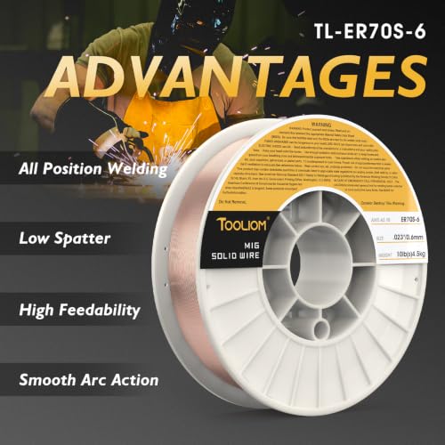 Image of TOOLIOM ER70S-6 0.023 inch Mild Steel MIG Welding Wire 10LB