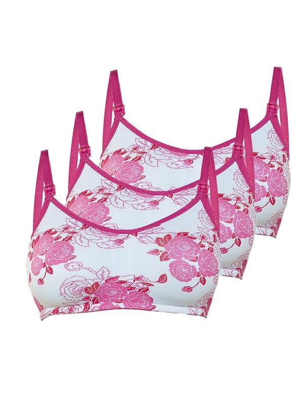 Image of Inner Sense Organic Cotton Bamboo Nursing Bra for Women I Non Padded Feeding Bra with Keyhole Back Design I Wire Free Maternity Innerwear with Full Coverage