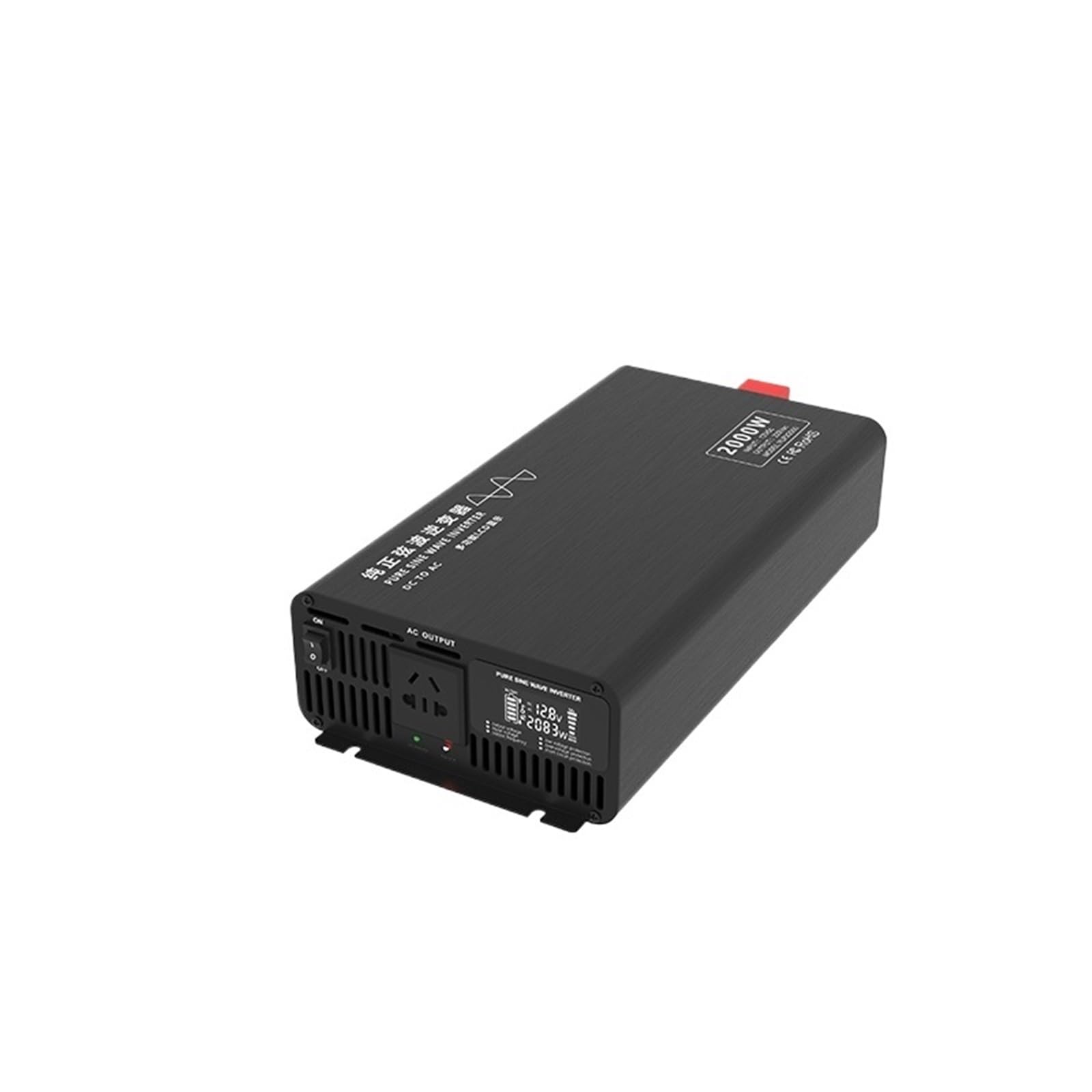 LCD 12V, 24V, 36V, 48V, 60V, 72V, 84V, CC a CA 100V, 110V, 120V, 220V, 230V, 240V, Entrada 2000W inversor de Onda sinusoidal Pura(2000W 50HZ,12V(10-15VDC)_240VAC)