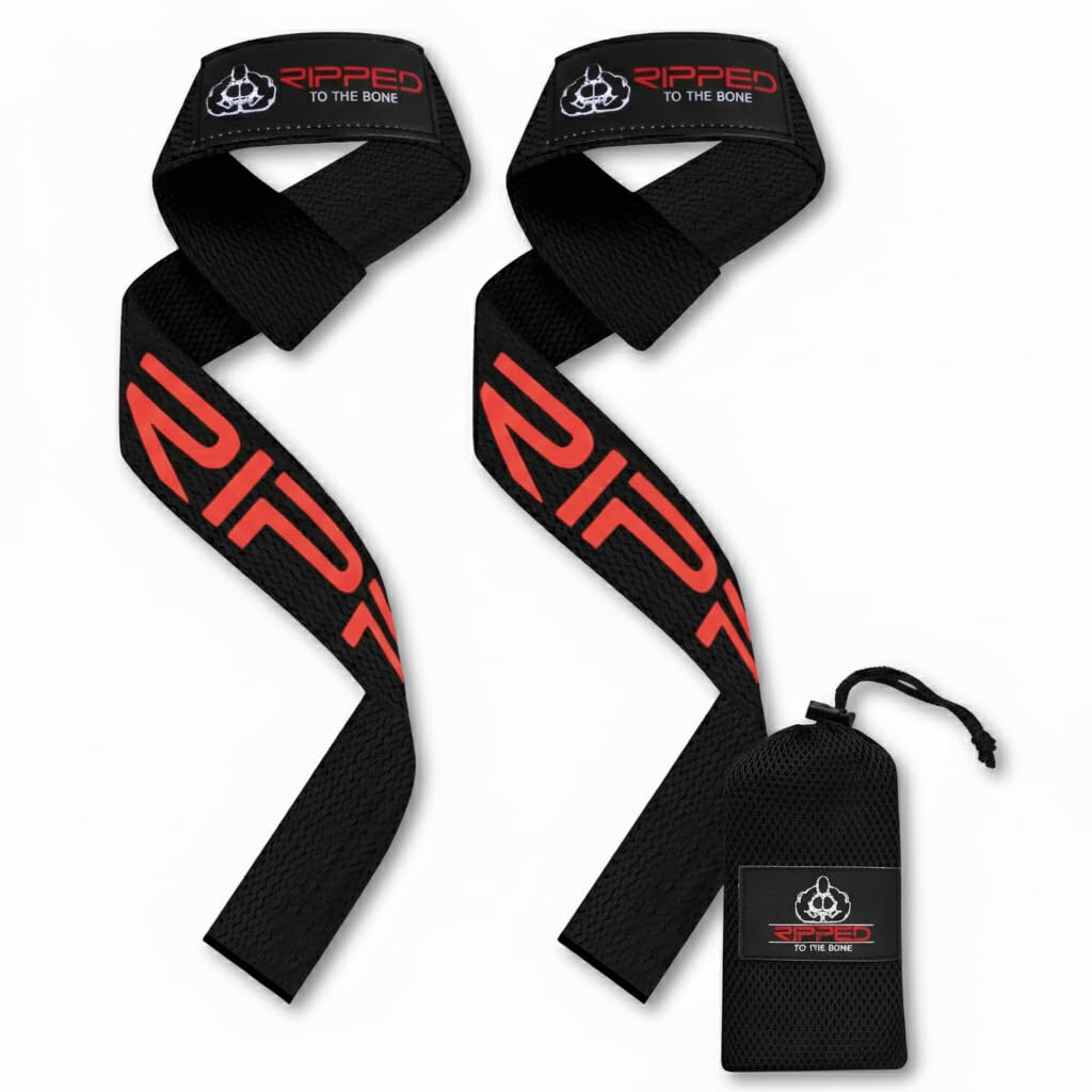 Cotton Lifting Straps (Pair) – Non-Slip, Padded Wrist Support for Weightlifting, Deadlifts, Powerlifting, Gym Training – 61cm Length.
