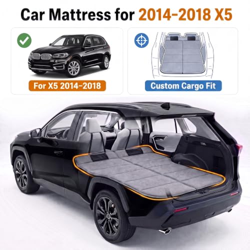 Image of Car Mattress for 2014-2018 BMW X5, Upgraded Non-Inflatable Thickened Foam SUV Car Camping Mattress, Foldable Trunk Sleeping Pad Car Bed Mattress for Road Trips Camping Travel