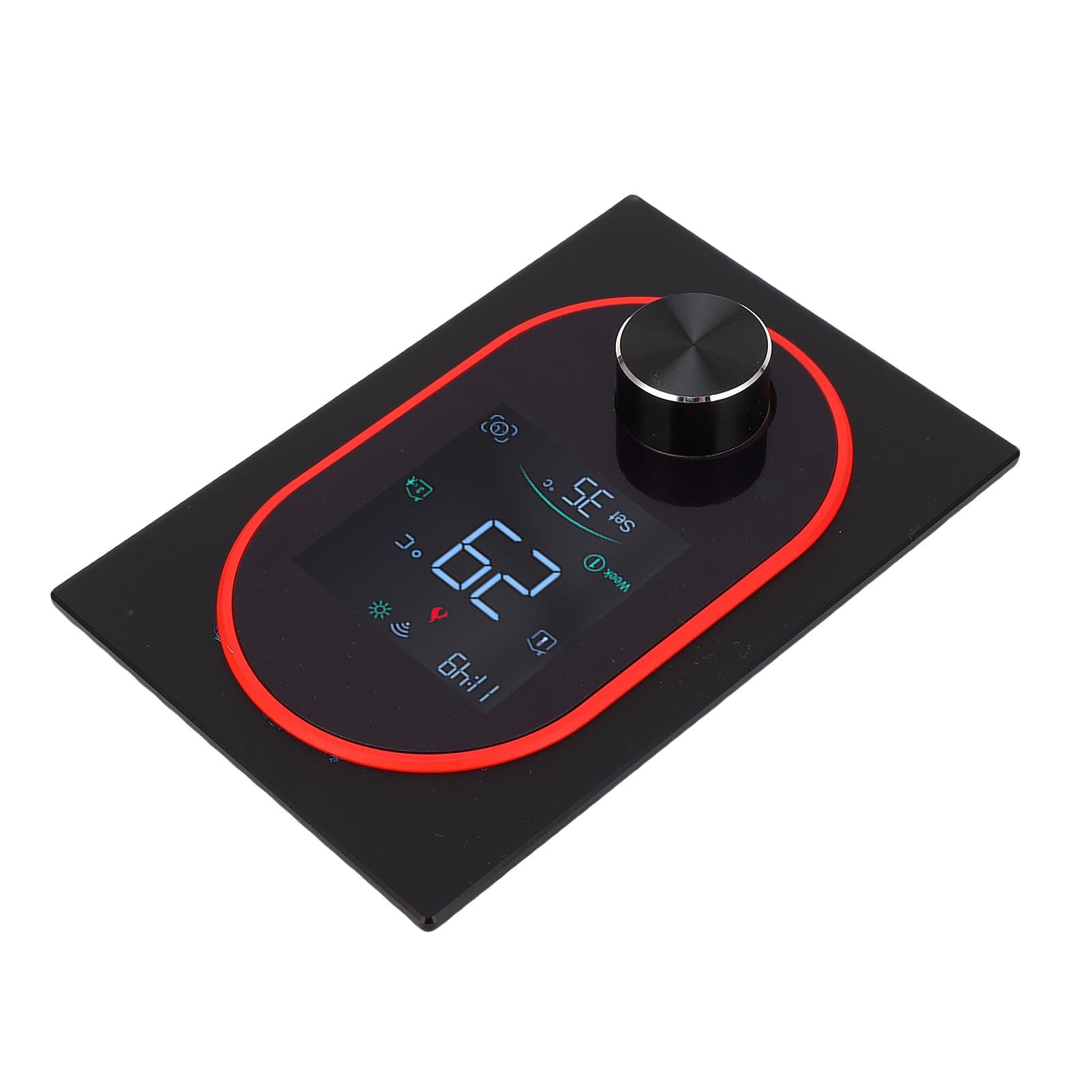 Inteligentny termostat pokojowy WiFi regulator temperatury tygodniowy programowalny wyświetlacz LED energooszczędny dla domowego komputera ABS 2,4 GHz WiFi (Black)