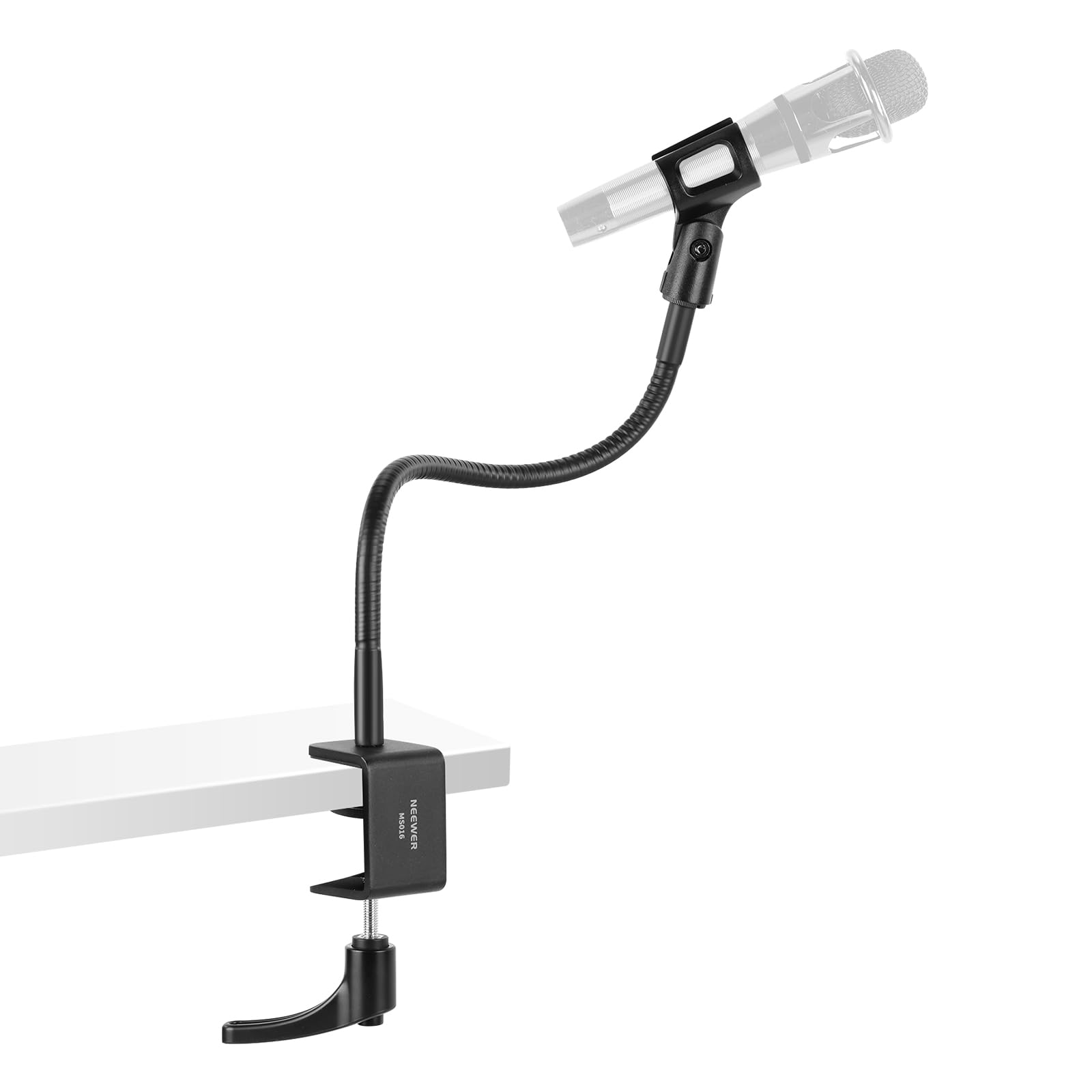 NEEWER Supporto Microfono da Tavolo con Braccio Flessibile, Morsetto Porta Mic da Scrivania con Clip e Adattatore 3/8" a 5/8" Compatibile con Blue Yeti Snowball HyperX QuadCast SoloCast Shure, MS016