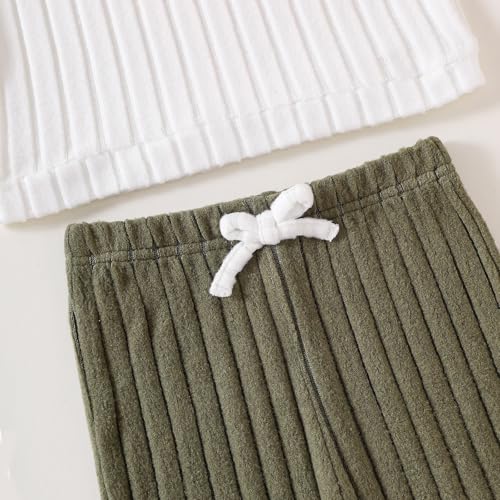 ROMPERINBOX Toddler Boy Clothes Fall Winter Outfit Ribbed Color Block Long Sleeve Sweatshirt and Solid Pants 2Pcs Set 18M-5T4