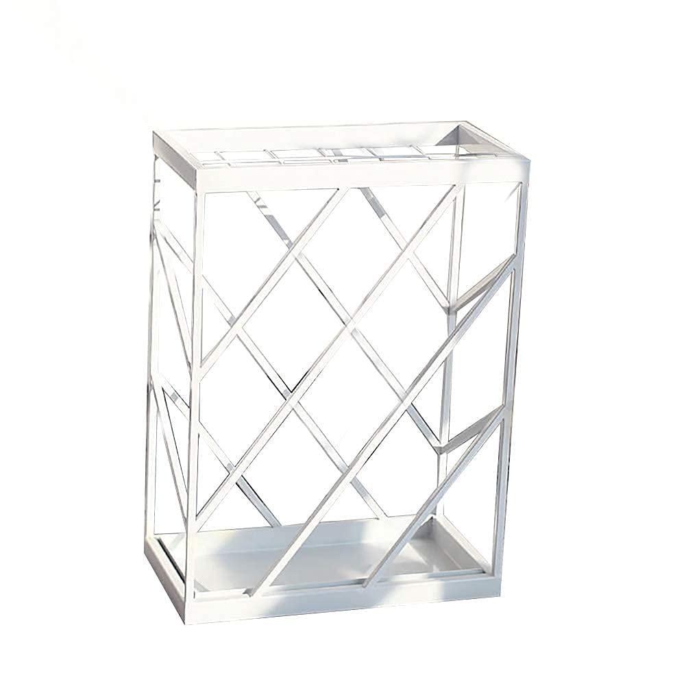 Porte-parapluies polyvalent moderne en métal blanc pour aménagement entrée maison