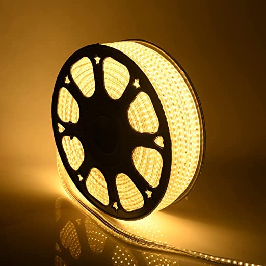 Image of 3014-108 Led Waterproof Strip Rope Pipe Light for False Ceiling Light, Decorative led SMD Roll Light with Adapter (Warm White, 20-Meter)