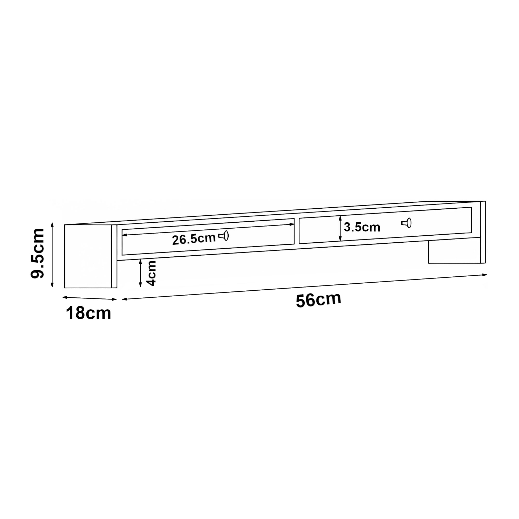 [en.casa] Podstawka pod monitor Hallstahammar z podwyższeniem ekranu z 2 szufladami 56 x 18 x 9,5 cm Bambusowy podnośnik ekranu Monitor Biurko Nadstawka