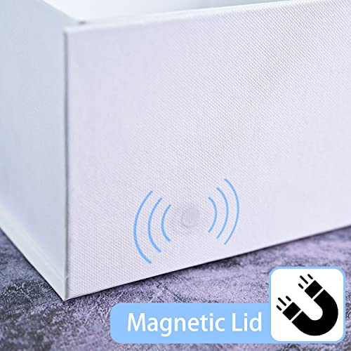 Image of LIFELUM White Gift Boxes 2 Pack 13.85 x 8.35 x 4.45 Large Gift Boxes with Magnetic Lid Wedding Box for Presents Contains Card, Ribbon, Shredded Paper Filler Box for Gift