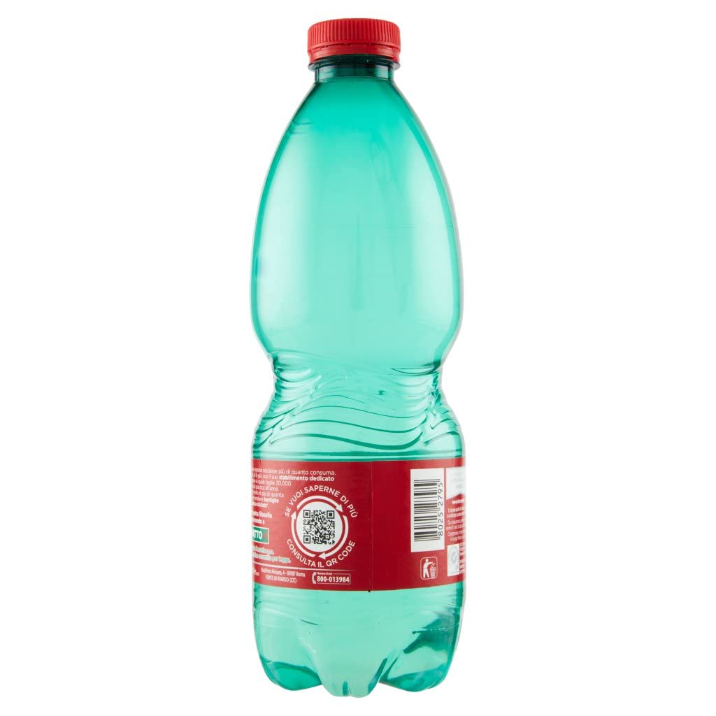 Italian Gourmet Acqua Minerale effervescente PET 48 x 500 ml de Italia | Bottiglia richiudibile, refrescante para comidas y de viaje, peso neto total 24 l