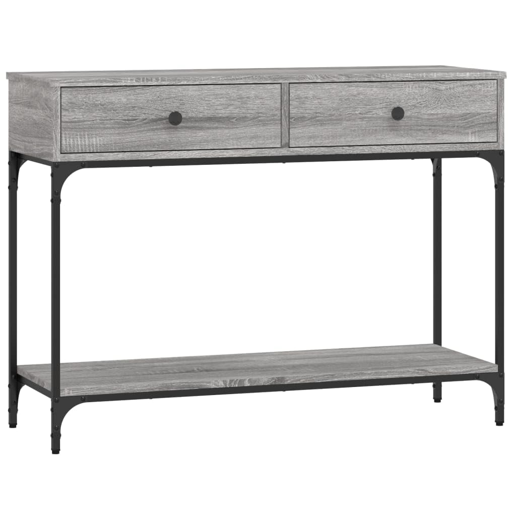 Sonoma stolik konsolowy, szary, 100 x 34,5 x 75 cm, wąski stolik pomocniczy z materiału drewnopochodnego z metalowym stelażem, stół do przedpokoju do salonu i przedpokoju