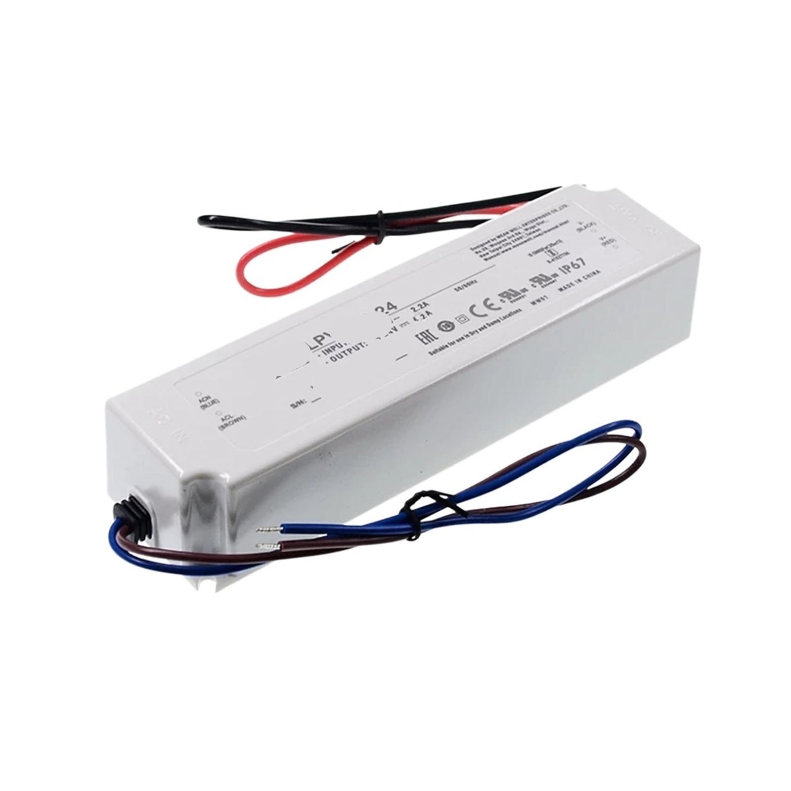 Barre lumineuse LED extérieure transformateur étanche IP67 LPV-100 48V 100W