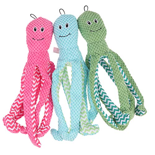 POPETPOP 3 peças de brinquedo de corda para cães com barulho de pelúcia, pernas longas interativas p