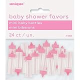 Brand New Item Unique Party - Juegos de Fiesta de Baby Shower - 2,5 cm - Biberón de Plástico Rosa - Paquete de 24 (13938)