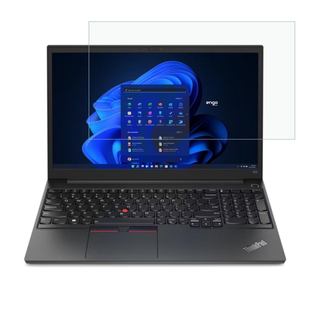 Engo Lenovo Thinkpad E15 G4 15.6 İnç İle Uyumlu Ekran Koruyucu Notebook, 9H Temperli Kırılmaz Esnek Nano Cam, Çizilmeye Ve Darbeye Dayanıklı Laptop Koruma, HD Şeffaf