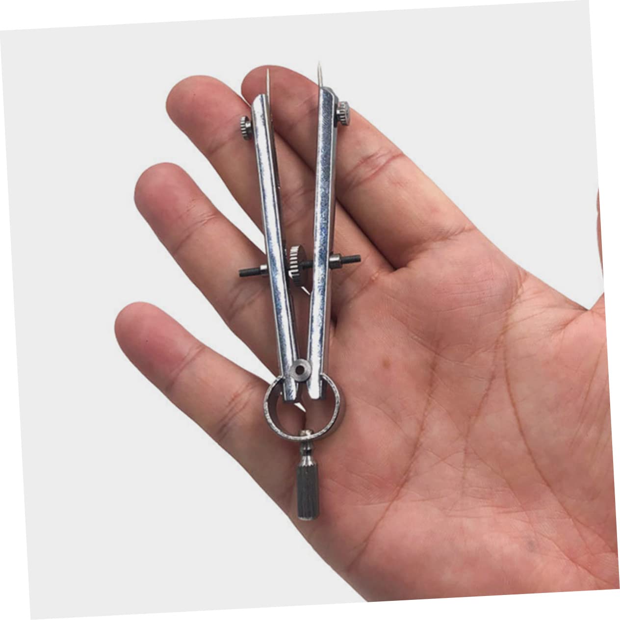 4 Piezas brújulas herramienta círculo plantilla circular de lápiz métrico hélice tool compass suministros escolares brújula de estudiante Acero inoxidable Silver