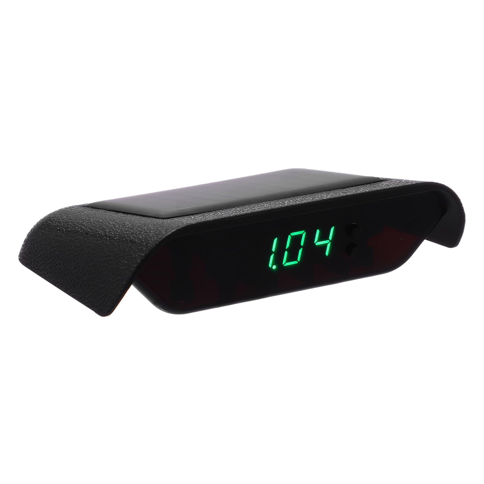 ULTECHNOVO Reloj Solar Luminoso Para Vehículos Temporizador Electrónico De Alta Precisión Carga Solar Visualización De Hora y Temperatura Sin Cableado Para Coches y Oficinas