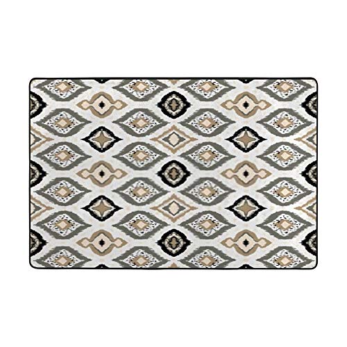 Tapis de grande taille rayé en microfibre pour réchauffer le sol du salon