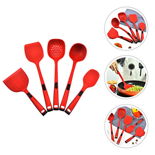 Hemoton 5Pcs Multiuso Antiaderente Utensílios de Cozinha Ferramenta Utensílio de Cozinha de Silicone