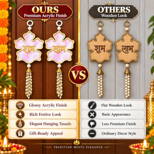 Image of Akaar Decor Artificial Marigold Door Hanging Toran | Diwali Decoration Items for Home Decor| Festive Decor| Office Decor| -(L:Approx. 2.5ft) (Acrylic Shubh Labh Pink)