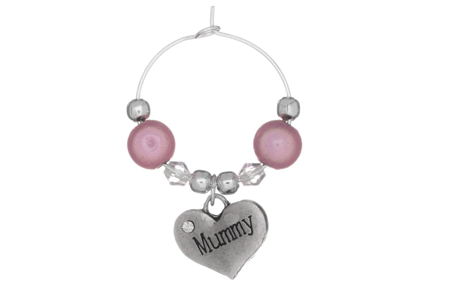 Libby's Market Place Silver Mummy Glass Charm On A Gift Card